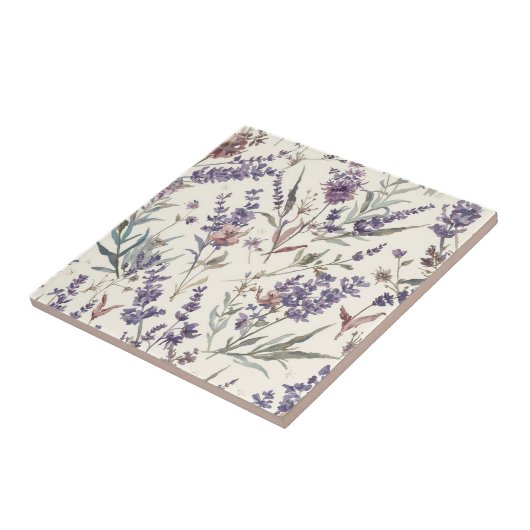 Wildflower Lavender Boho Botanical Floral Fliese (Seite)