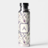 Wildflower Lavender Boho Botanical Floral Monogram Trinkflasche (Links)