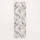 Wildflower Lavender Boho Botanical Floral Monogram Yogamatte (Vorderseite)