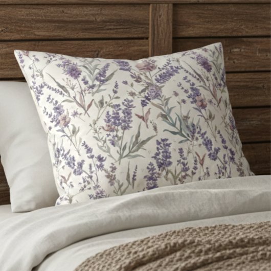 Wildflower Lavender Boho Botanical Floral Pattern Kissenbezug
