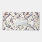 Wildflower Lavender Boho Botanical Floral Schreibtischunterlage (Tastatur & Maus)
