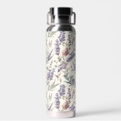 Wildflower Lavender Boho Botanical Floral Trinkflasche (Rückseite)