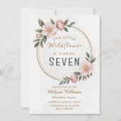 Wildflower Level 7 Birthday Einladung (Vorderseite)