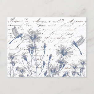 Wildflower Libelle französische Schreibschrift Pos Postkarte