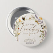 Wildflower Liebeskäfer Baby Shower Button (Vorne & Hinten)