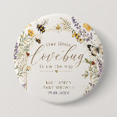 Wildflower Liebeskäfer Baby Shower Button (Vorderseite)
