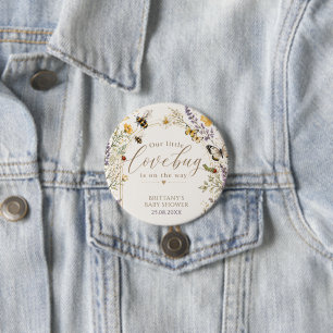 Wildflower Liebeskäfer Baby Shower Button