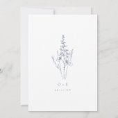 Wildflower Line Art Periwinkle Wedding Einladung (Rückseite)
