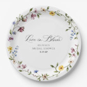 Wildflower Love in Bloom Floral Bridal Shower Pappteller (Vorderseite)