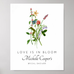 Wildflower Love ist in Blüte Brautparty-Plakat Poster