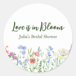 Wildflower Love ist in Blüte Brautparty Runder Aufkleber
