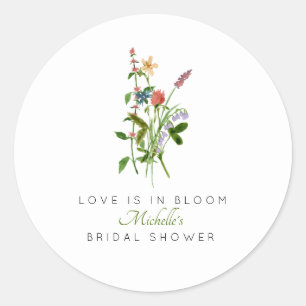 Wildflower Love ist in Blüte Brautparty Runder Aufkleber