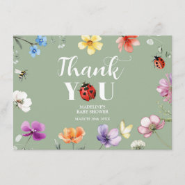Wildflower Lovebug Baby Shower Dankeskarten Begleitkarte