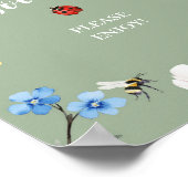 Wildflower Lovebug Baby Shower Essen Party Schild (Ecke)