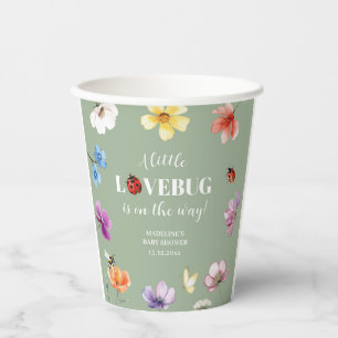 Wildflower Lovebug Baby Shower Papierschaalen Pappbecher