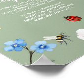 Wildflower Lovebug Baby Shower Späte Windeln Poste Poster (Ecke)