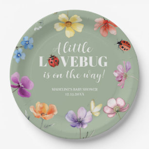 Wildflower Lovebug Babyparty Pappteller