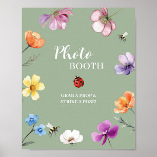 Wildflower Lovebug Fotoautomaten-Party-Schild Poster