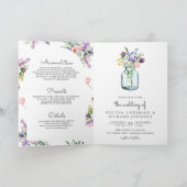 Wildflower Mason Jar All in One QR Code Wedding Einladung (Innenseite)