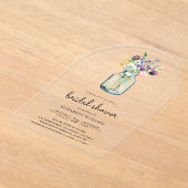 Wildflower Mason Jar Bridal Shower Acryleinladungen (Ablage )
