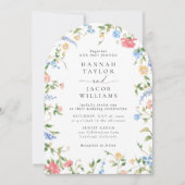 Wildflower Meadow Arch Photo Wedding Einladung (Vorderseite)