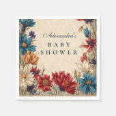 Wildflower Meadow Baby Shower Serviette (Vorderseite)