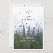 Wildflower Meadow Blue Flowers Baby Shower Einladung (Vorderseite)