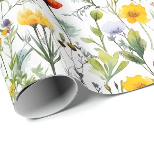 Wildflower Meadow Botanical Garden Blooms Cottage Geschenkpapier (Rolleneckpunkt)