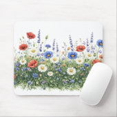 Wildflower meadow botanical garden flowers mousepad (Mit Mouse)