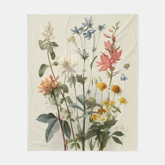 Wildflower Meadow Bouquet Fleecedecke (Vorderseite)