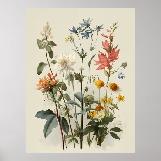 Wildflower Meadow Bouquet Poster (Vorne)