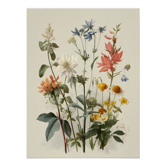 Wildflower Meadow Bouquet Poster (Vorderseite)