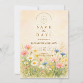 Wildflower Meadow Gold Quinceañera Save The Date (Vorderseite)