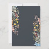 Wildflower Meadow Grad Cap Pink Bow Graduation Einladung (Rückseite)