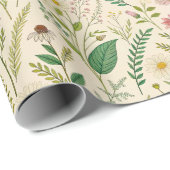 Wildflower Meadow Hand-Drawn Botanical Art Geschenkpapier (Rolleneckpunkt)