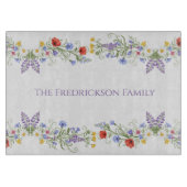 Wildflower Meadow Monogram Schneidebrett (Vorderseite)
