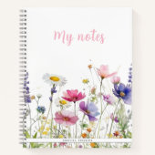  Wildflower Meadow Pink Script Double sided Notizblock (Vorderseite)