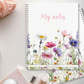  Wildflower Meadow Pink Script Double sided Notizblock