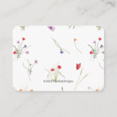 Wildflower Meadow, Spring Baby Girl Diaper Raffle Begleitkarte (Rückseite)