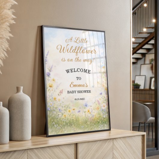 Wildflower Meadow Spring Baby Shower Welcome Poster