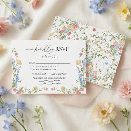 Wildflower Meadow Summer Wedding RSVP Karte
