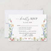 Wildflower Meadow Summer Wedding RSVP Karte (Vorderseite)