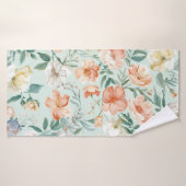 Wildflower Meadow Watercolor Blue Floral Pattern Badehandtuch (Badehandtuch)