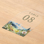 Wildflower Meadow Wedding Acrylic Table Number Acryleinladungen (Ablage )