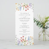 Wildflower Meadow Wedding Program Einladung (Stehend Vorderseite)