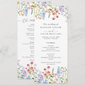 Wildflower Meadow Wedding Program Einladung (Vorne/Hinten)
