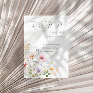Wildflower Meadow Wedding RSVP Card Karte