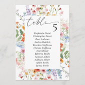 Wildflower Meadow Wedding Seating Chart Sign Cards Einladung (Rückseite)