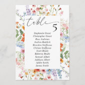 Wildflower Meadow Wedding Seating Chart Sign Cards Einladung (Vorderseite)