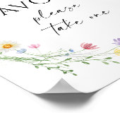 Wildflower Meadow Wreath Wedding Favors Sign Poster (Ecke)